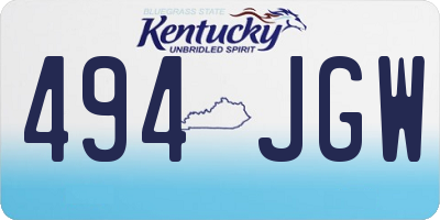 KY license plate 494JGW