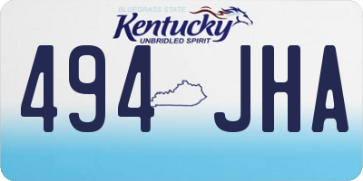 KY license plate 494JHA