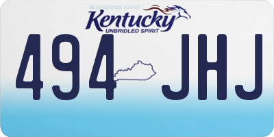 KY license plate 494JHJ