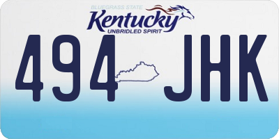 KY license plate 494JHK