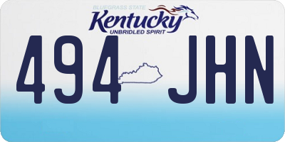 KY license plate 494JHN