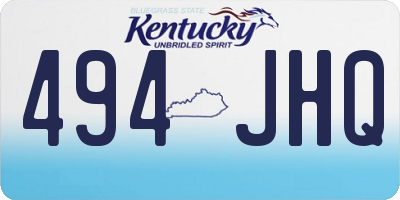KY license plate 494JHQ