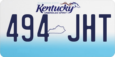 KY license plate 494JHT