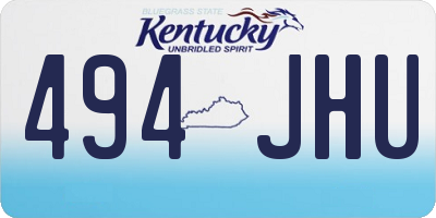 KY license plate 494JHU