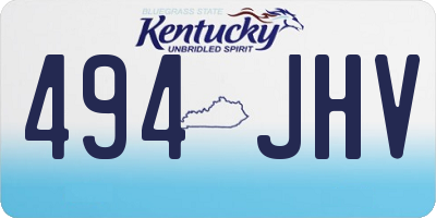 KY license plate 494JHV