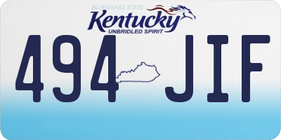 KY license plate 494JIF
