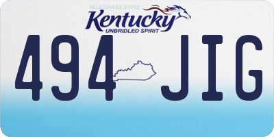 KY license plate 494JIG
