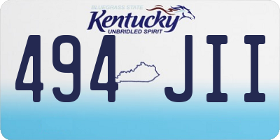 KY license plate 494JII