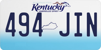 KY license plate 494JIN