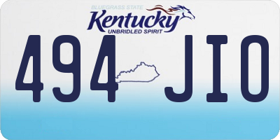 KY license plate 494JIO