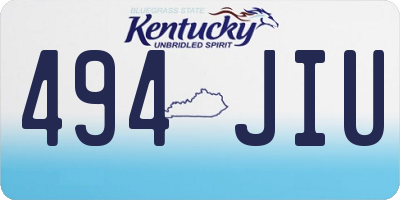 KY license plate 494JIU
