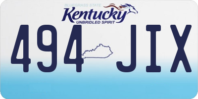 KY license plate 494JIX