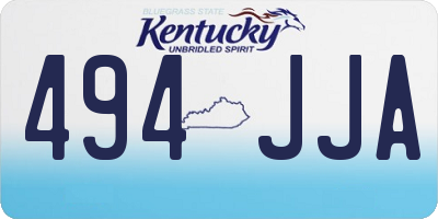 KY license plate 494JJA