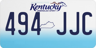 KY license plate 494JJC