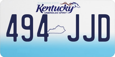 KY license plate 494JJD