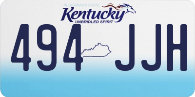 KY license plate 494JJH