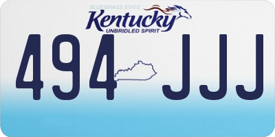 KY license plate 494JJJ