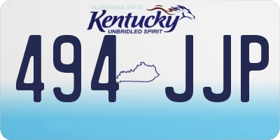 KY license plate 494JJP