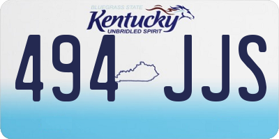 KY license plate 494JJS