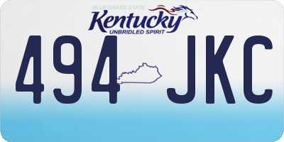 KY license plate 494JKC