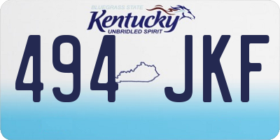 KY license plate 494JKF