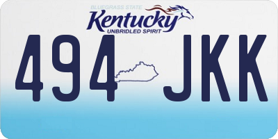 KY license plate 494JKK