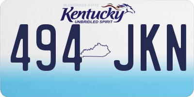 KY license plate 494JKN