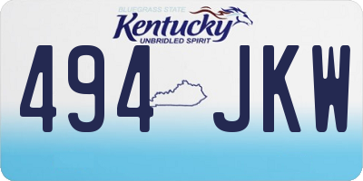KY license plate 494JKW
