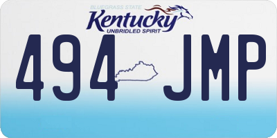 KY license plate 494JMP