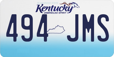 KY license plate 494JMS