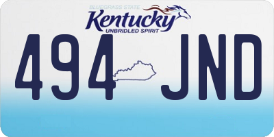 KY license plate 494JND