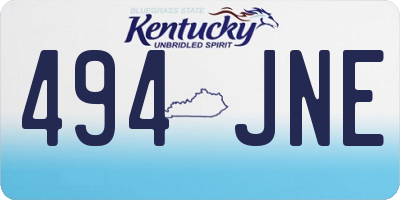 KY license plate 494JNE