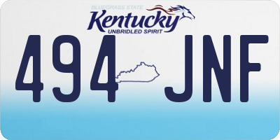 KY license plate 494JNF