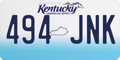 KY license plate 494JNK