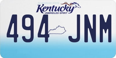 KY license plate 494JNM