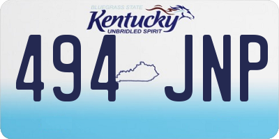 KY license plate 494JNP