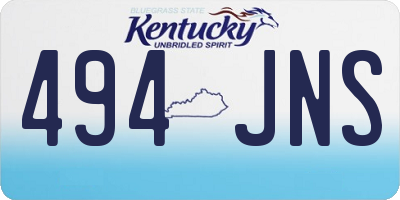 KY license plate 494JNS