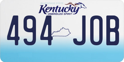 KY license plate 494JOB