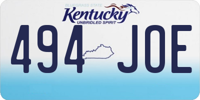 KY license plate 494JOE