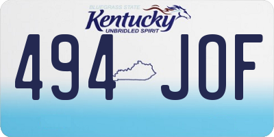 KY license plate 494JOF