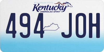 KY license plate 494JOH