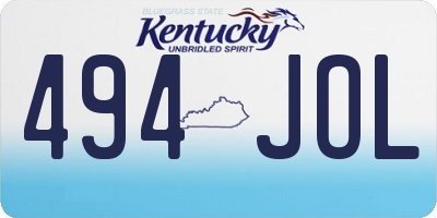 KY license plate 494JOL