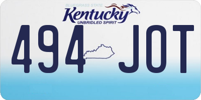 KY license plate 494JOT