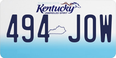 KY license plate 494JOW