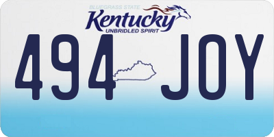 KY license plate 494JOY