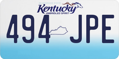 KY license plate 494JPE