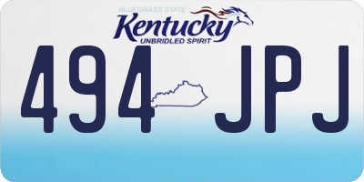 KY license plate 494JPJ