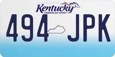 KY license plate 494JPK