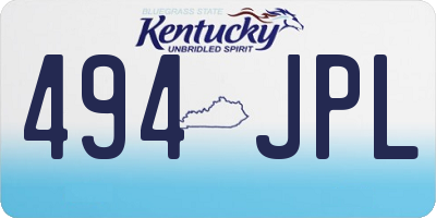 KY license plate 494JPL