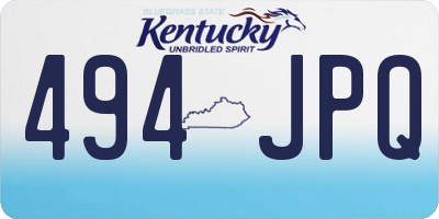 KY license plate 494JPQ